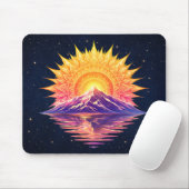 Boho-Mandala-Berg-Sonnenuntergang | Kosmischer Nac Mousepad (Mit Mouse)