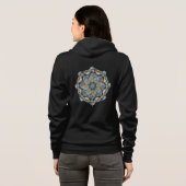 Boho Mandala Blüht in Liebe Zip Hoodie (Schwarz voll)