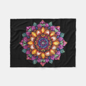 Boho-Mandala-Blume Heilige Geometrie Yoga Fleecedecke (Vorderseite (Horizontal))