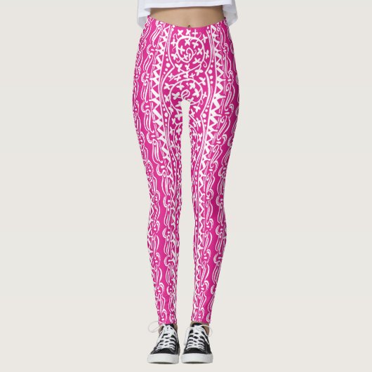 Boho Mandala Blume & Leaf Summer Leggings (Vorderseite)