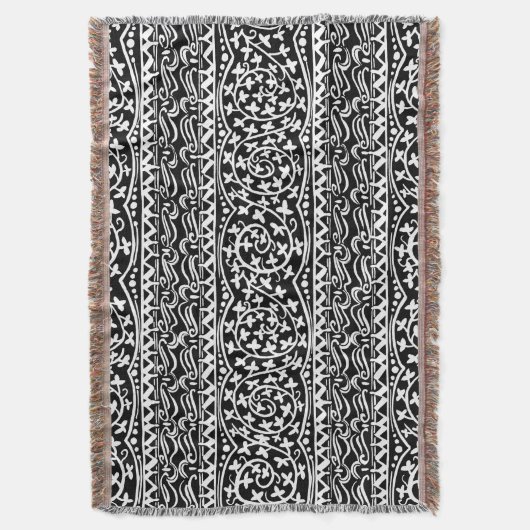 Boho Mandala Blume & Leaf Throw Blanket Decke (Vorderseite Vertikal)