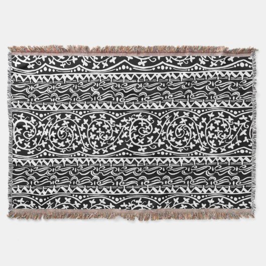 Boho Mandala Blume & Leaf Throw Blanket Decke (Vorderseite)