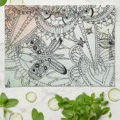 Boho Mandala Bohemisch Art Notebook Geschirrtuch (Gefaltet)