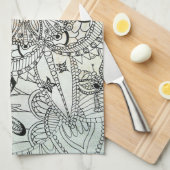 Boho Mandala Bohemisch Art Notebook Geschirrtuch (Viertel Falte)