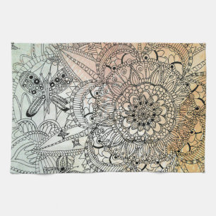 Boho Mandala Bohemisch Art Notebook Geschirrtuch