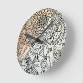 Boho Mandala Bohemisch Art Runde Wanduhr (Winkel)