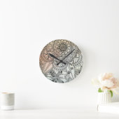 Boho Mandala Bohemisch Art Runde Wanduhr (Zuhause)