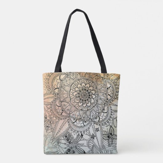 Boho Mandala Bohemisch Art Tasche (Rückseite)