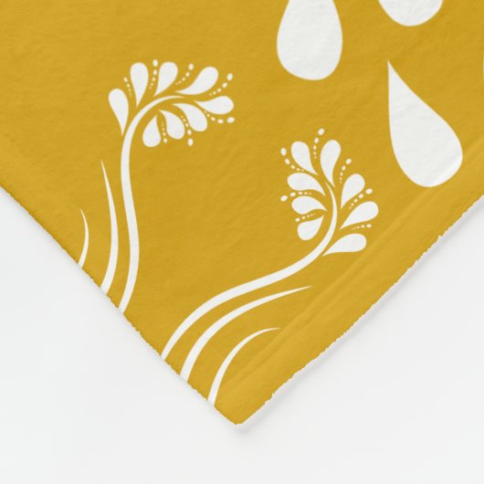 Boho Mandala Bright Mustard Yellow Fleecedecke (Ecke)