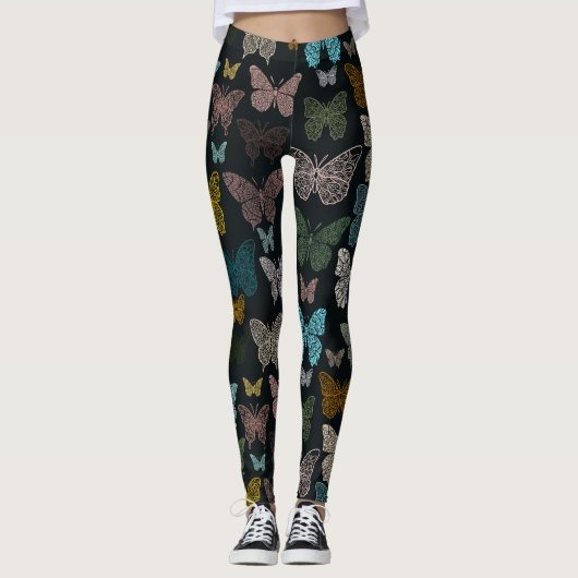 Boho Mandala Butterflies Leggings (Vorderseite)