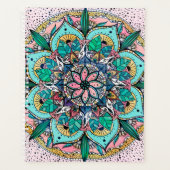 Boho Mandala Colorful Watercolor Floral Planer (Vorderseite)