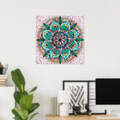 Boho Mandala Colorful Watercolor Floral Poster (Heimbüro)