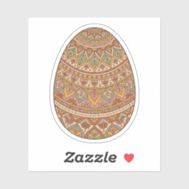 Boho Mandala Easter Egg Earth Tones Aesthetic  Aufkleber