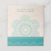 Boho Mandala Eleganter Aquamariner Hochzeitstisch Platzkarte (Außenseite Aufgefaltet)