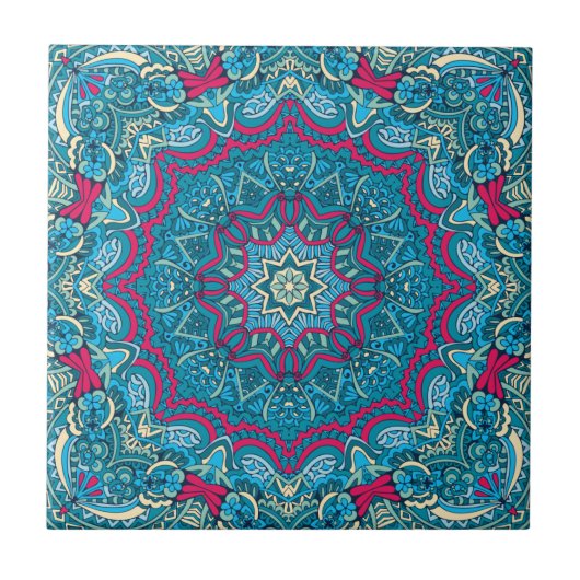Boho Mandala Festive  Fliese (Vorderseite)