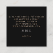 Boho Mandala Floral Art Therapeut Quadratische Visitenkarte (Rückseite)