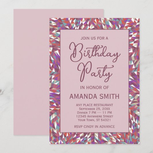 Boho Mandala Geburtstagsparty Einladung (Vorne/Hinten)