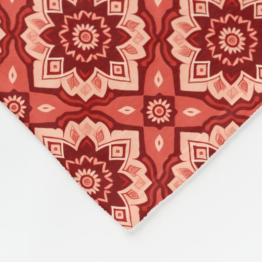 Boho Mandala Geometrisches Muster Fleecedecke (Ecke)