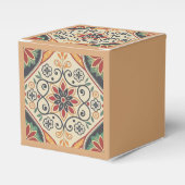 Boho Mandala Gevor Box - Erdgrünes Blumenmuster Geschenkschachtel (Vorderseite)