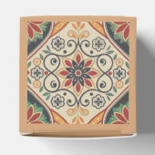 Boho Mandala Gevor Box - Erdgrünes Blumenmuster Geschenkschachtel (Oben)