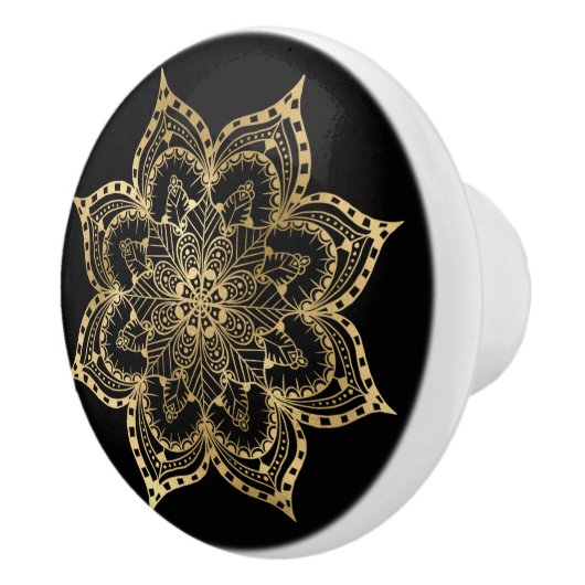 Boho Mandala Gold Black Keramikknauf (Rechts)