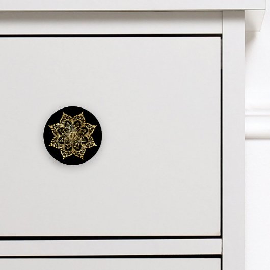 Boho Mandala Gold Black Keramikknauf