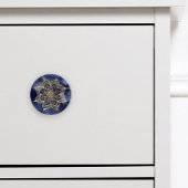 Boho Mandala Gold Navy Blue Ink Texture Keramikknauf