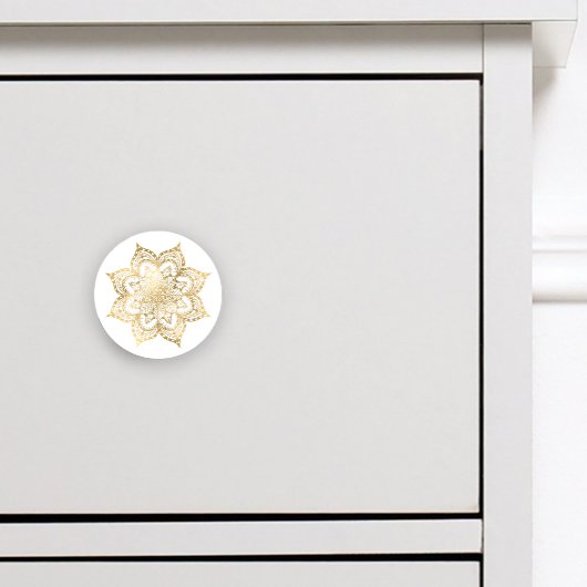 Boho Mandala Gold White Keramikknauf