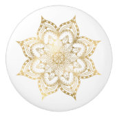 Boho Mandala Gold White Keramikknauf (Vorderseite)