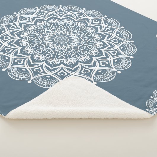 Boho Mandala Grayish Blue Sherpadecke (3/4)