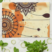 Boho Mandala Herbstwärme Rustikal Geschirrtuch (Gefaltet)