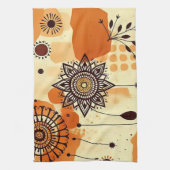 Boho Mandala Herbstwärme Rustikal Geschirrtuch (Vertikal)