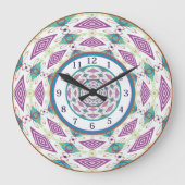 Boho Mandala Large Clock Große Wanduhr (Vorderseite)