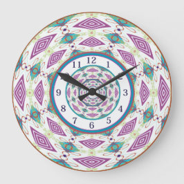 Boho Mandala Large Clock Große Wanduhr