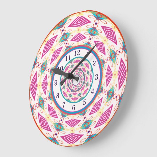 Boho Mandala Large Clock Große Wanduhr (Winkel)