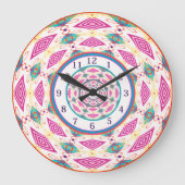 Boho Mandala Large Clock Große Wanduhr (Vorderseite)