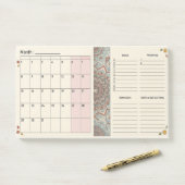 Boho-Mandala-Monatskalender Post-it Klebezettel (Auf Schreibtisch)