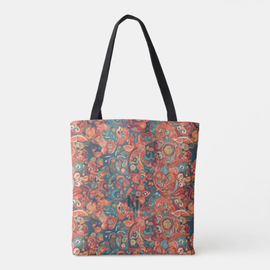 Boho Mandala | Monogramm Totbeutel Tasche (Rückseite)