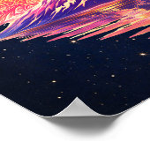 Boho Mandala Mountain Sunset | Cosmic Night Sky Poster (Ecke)