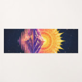 Boho Mandala Mountain Sunset | Cosmic Night Sky Yogamatte (Vorderseite (Horizontal))