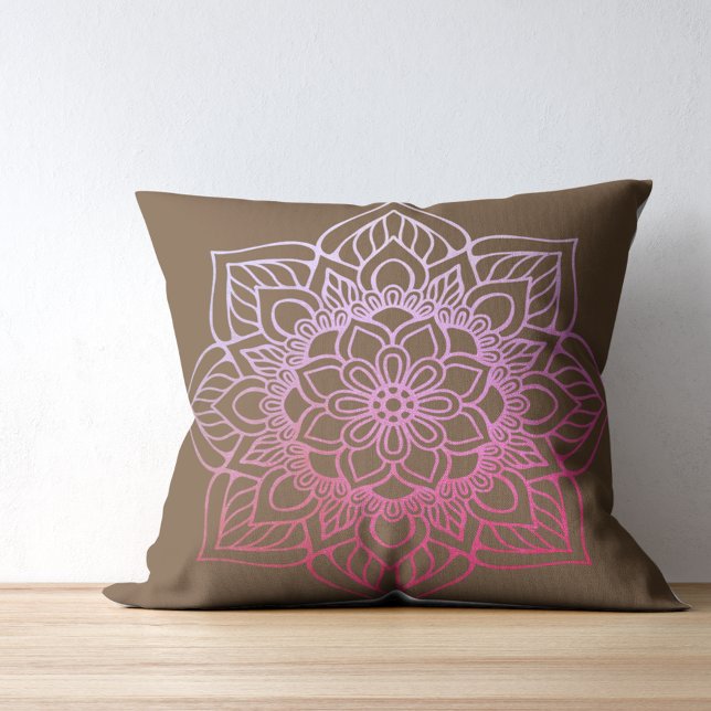 Boho Mandala Pink Brown Kissen (Von Creator hochgeladen)