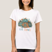 Boho Mandala Pumpkins Give Thanks Thanksgiving T-Shirt (Vorderseite)