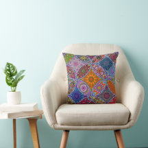 Boho Mandala Quilt Pattern farbenfroher Hippie Sty