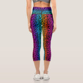 Boho Mandala Rainbow Blume & Leaf Capri Leggings (Rückseite)