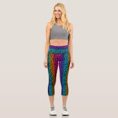 Boho Mandala Rainbow Blume & Leaf Capri Leggings (Vorderseite)