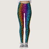 Boho Mandala Rainbow Blume & Leaf Leggings (Vorderseite)