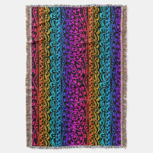 Boho Mandala Rainbow Blume & Leaf Throw Blanket Decke (Vorderseite Vertikal)