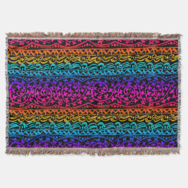 Boho Mandala Rainbow Blume & Leaf Throw Blanket Decke