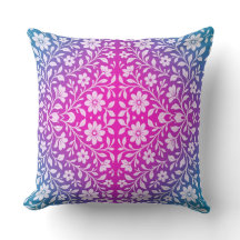 Boho-Mandala-Rosa- und Lila-Wurfkissen