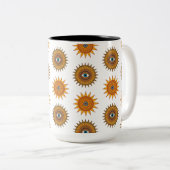 Boho Mandala Sun Third Eye - 90s Graphic Art Print Zweifarbige Tasse (VorderseiteRechts)